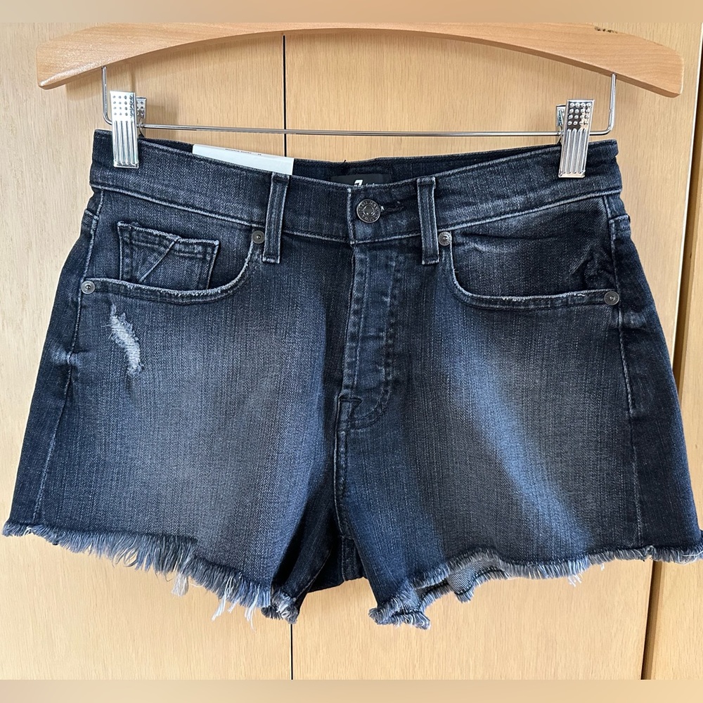 7 For All Mankind Dark Blue Jean Shorts